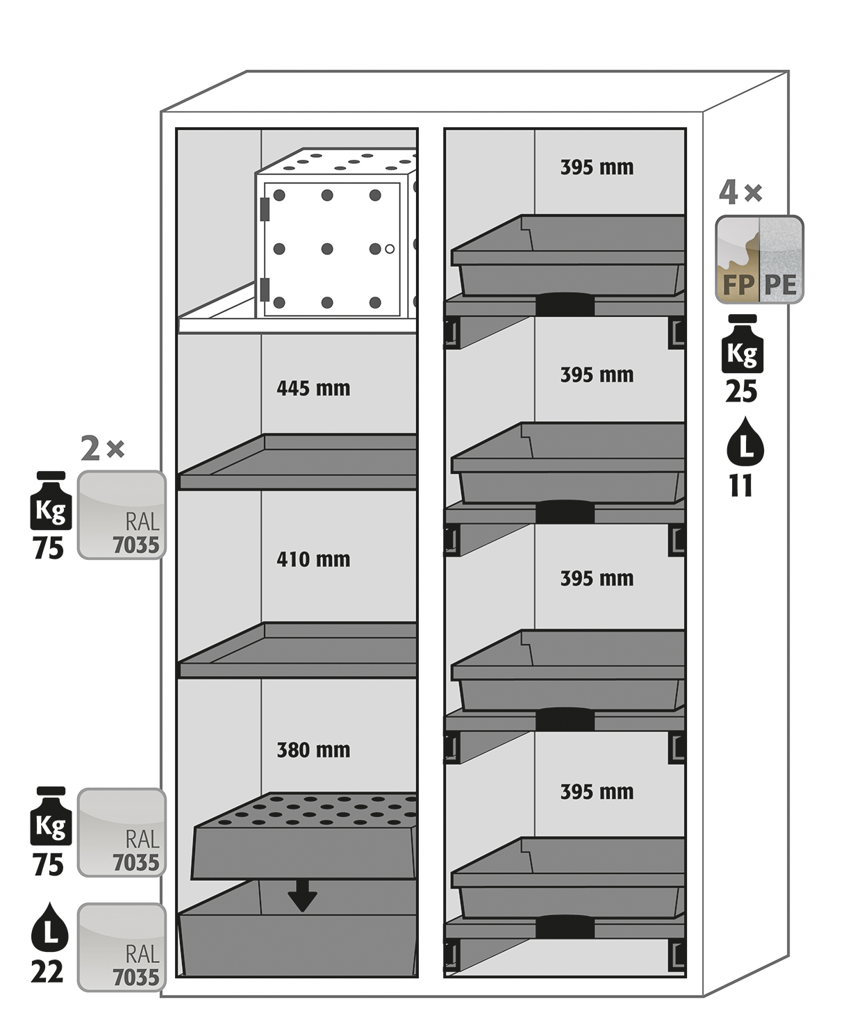 Combinatie-brandveiligheidsopslagkast K9