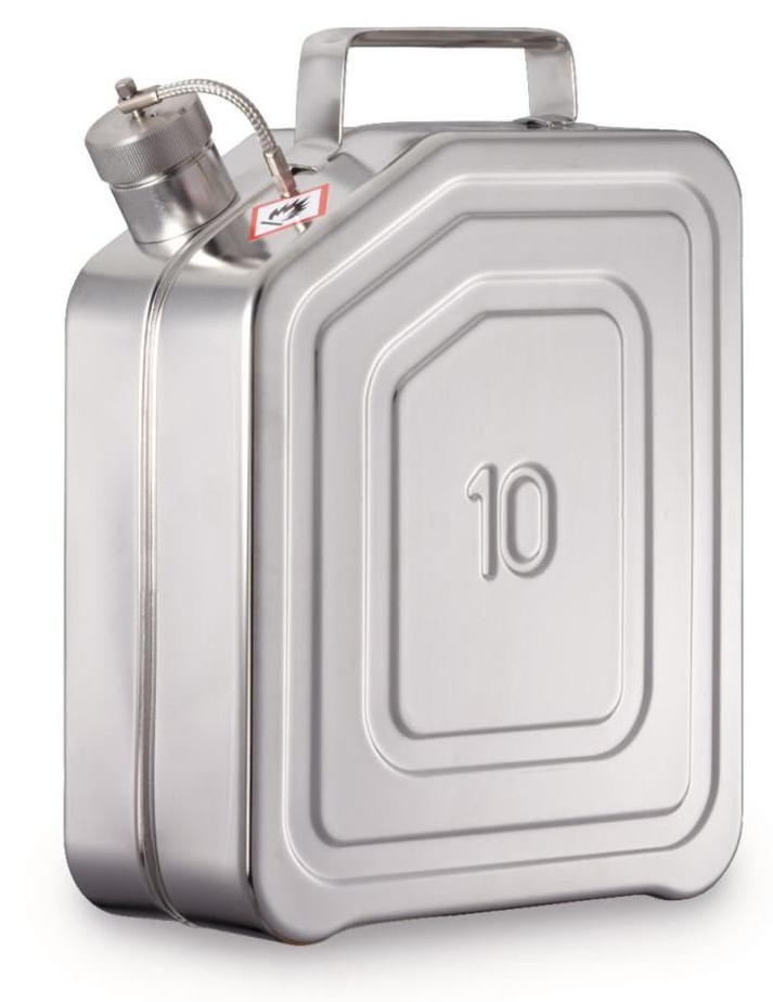 Rvs veiligheidskan met aftapkraan 10 ltr