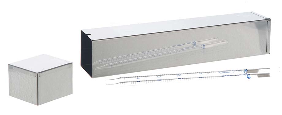 RVS pipettenbus, vierkant, 210 mm