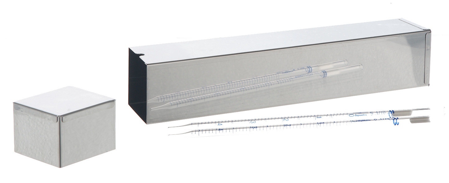 RVS pipettenbus, vierkant, 290 mm