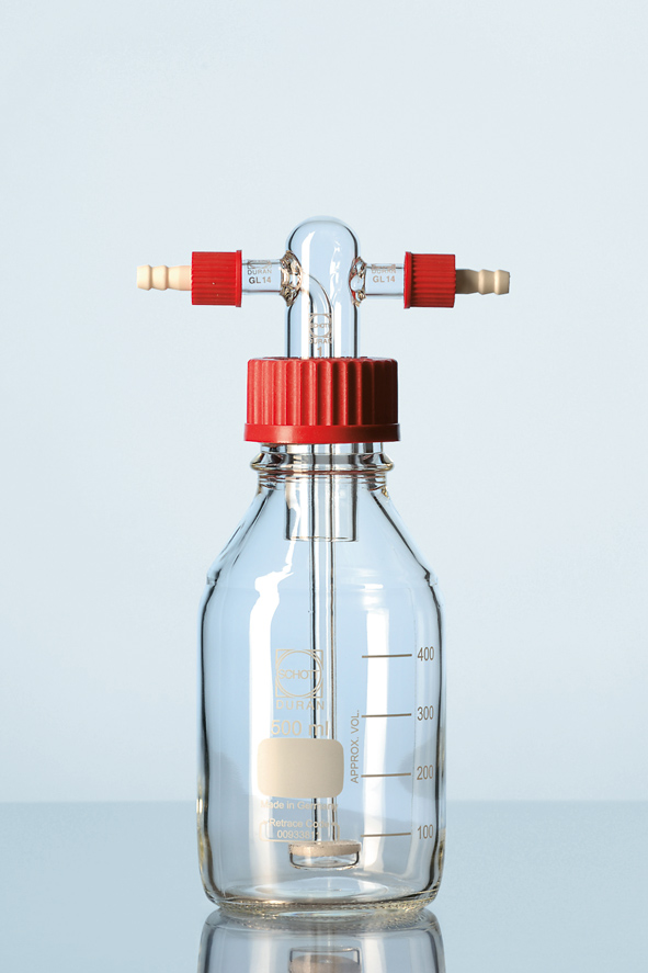 Gaswasfles 500 ml Duran met filter