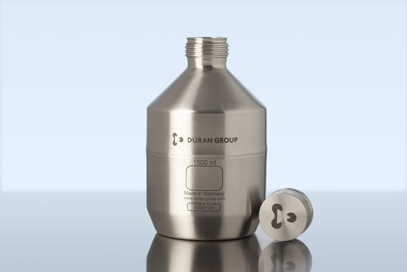 RVS fles met GL 45 sluiting 1500ml