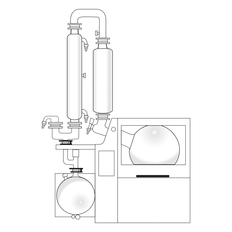 Rotatieverdamper industrieel glasset A