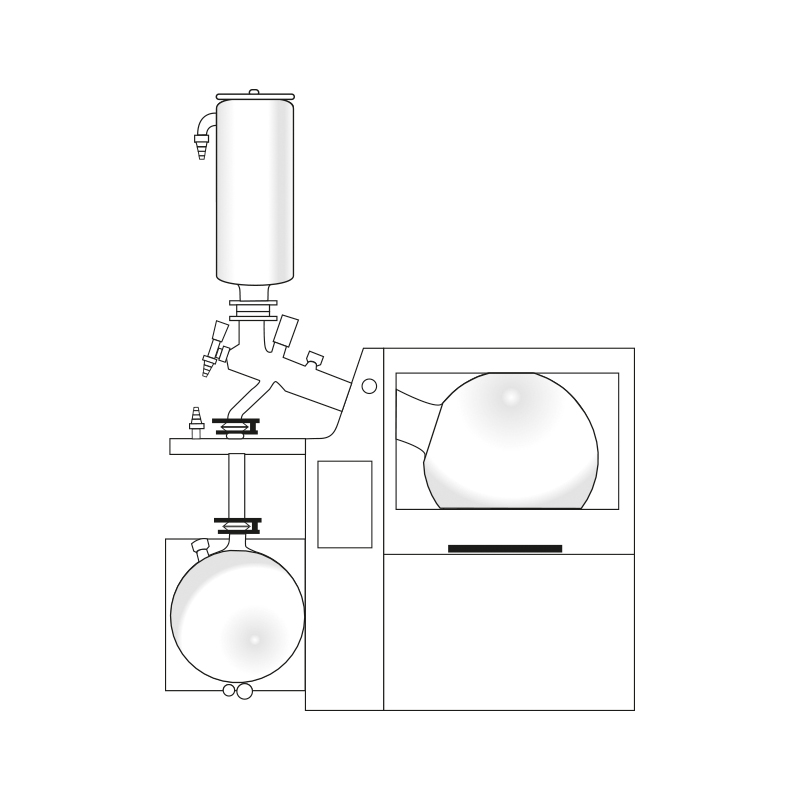 Rotatieverdamper industrieel glasset K