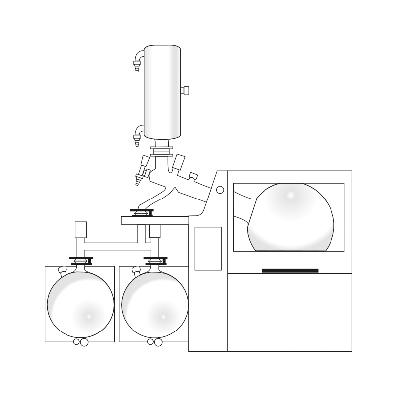 Rotatieverdamper industrieel glasset RCS