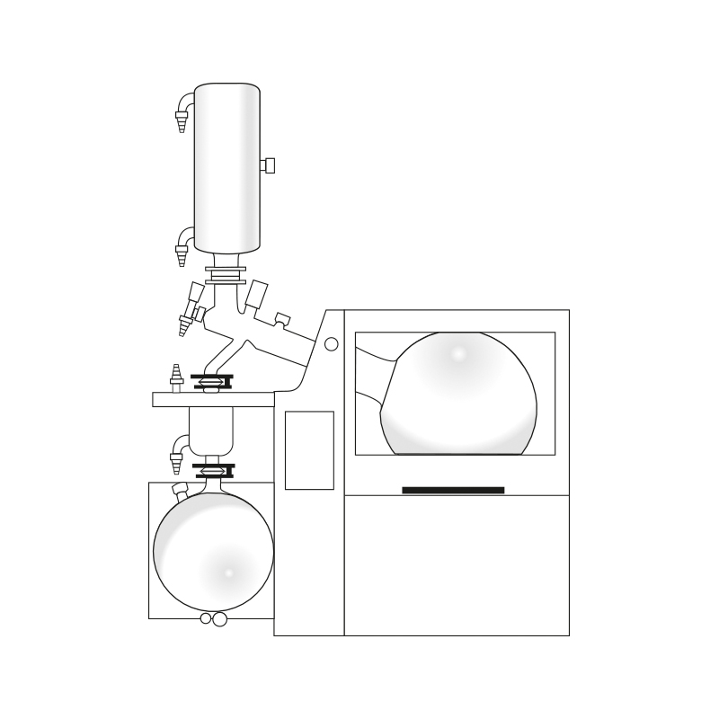 Rotatieverdamper industrieel glasset R S