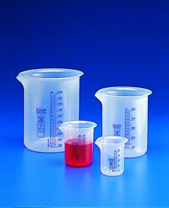 Beker PP 25 ml blauwe maatverdeling