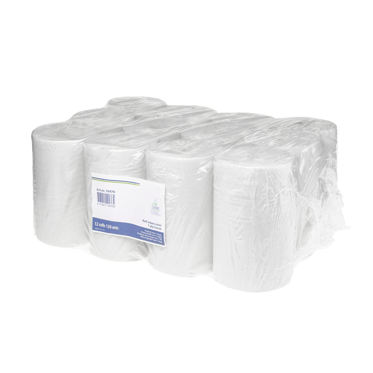 Poetsrol mini cellulose wit 20cm x120m