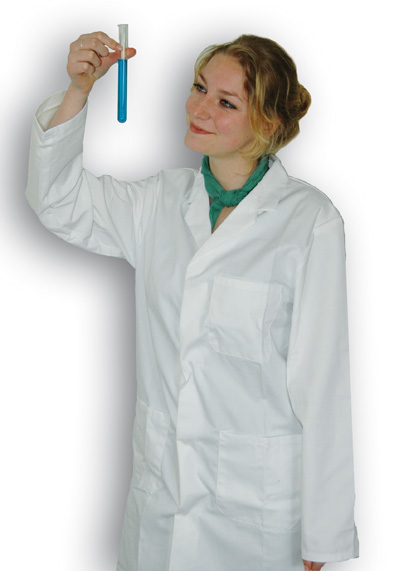 Labjas wit pol/kat. Maat XS (88, Or)