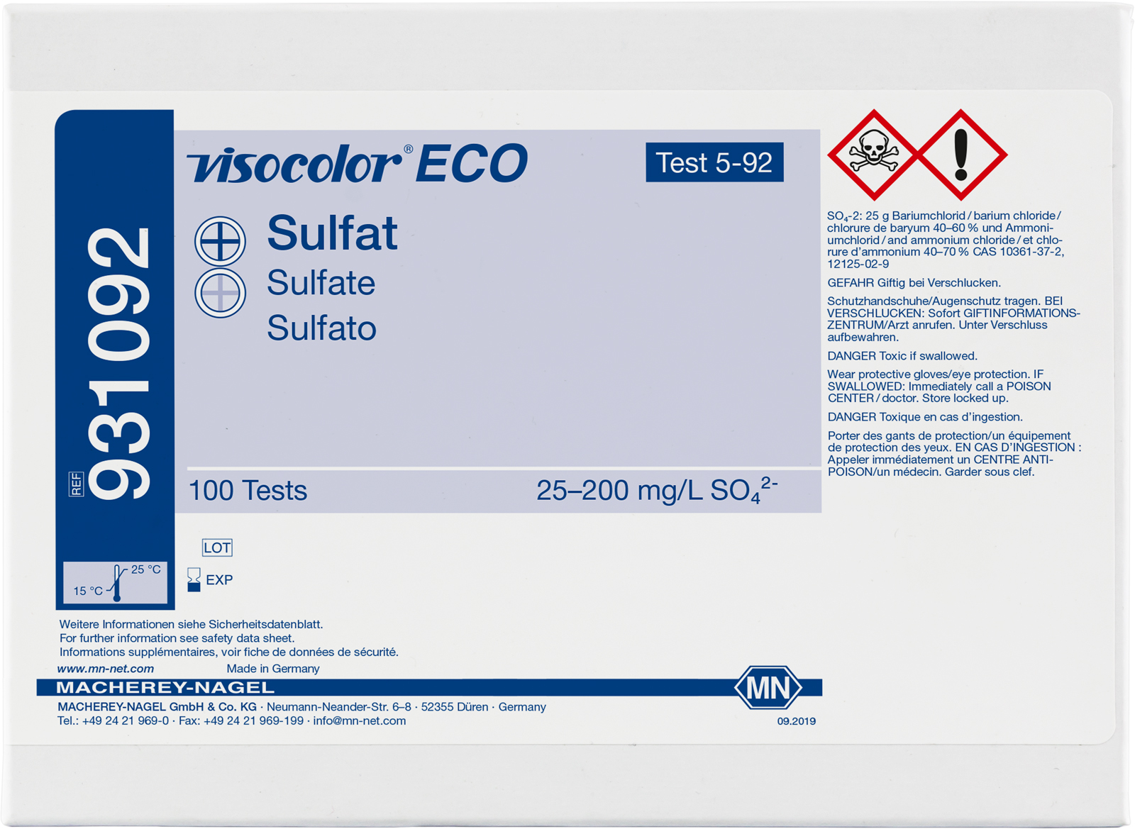 Visocolor Eco testkit sulfaat