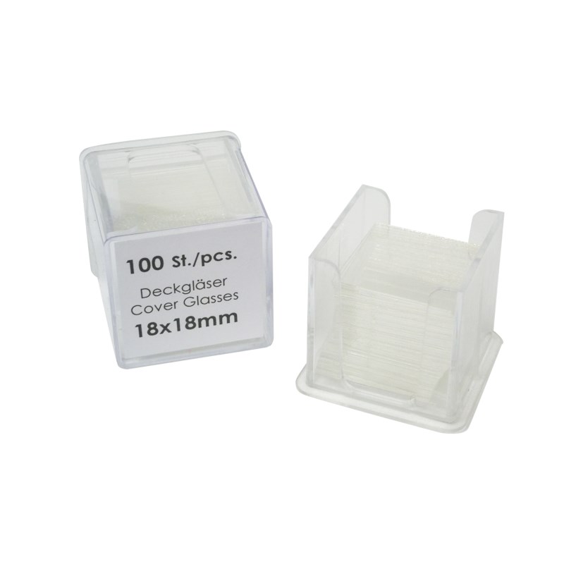 Omdoos met 1000 dekglaasjes 18x18mm voor microscopie