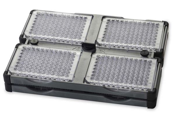 Microtiterplaat houder 4 pos. stapelbaar