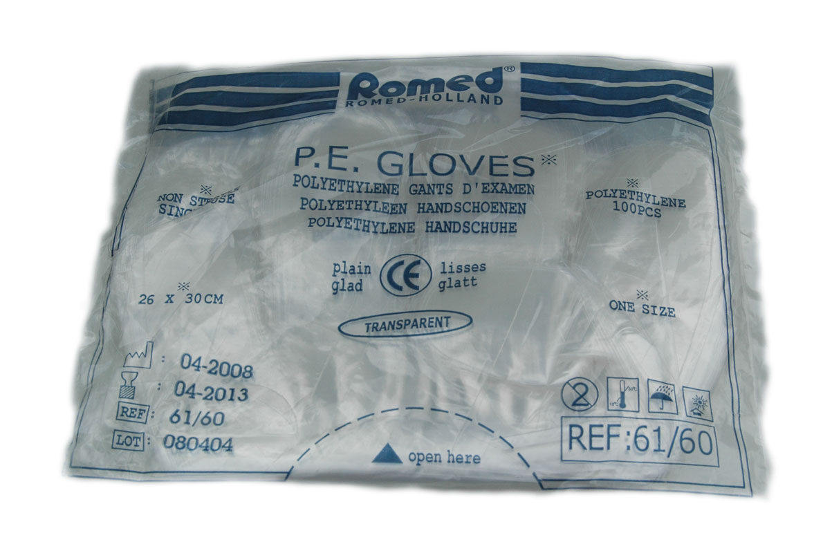 PE handschoenen geruwd licht wegwerp