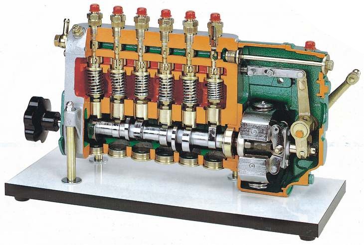 Injectie pomp met 6 cylinders in lijn