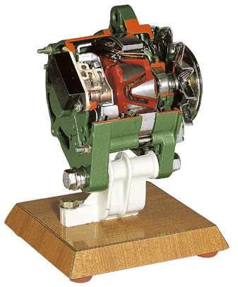 Model opengewerkte wisselstroom dynamo