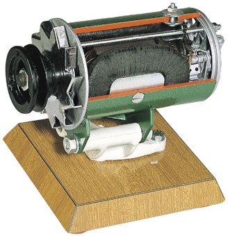 Model opengewerkte gelijkstroom dynamo