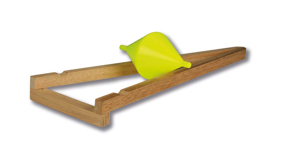 Dubbele kegel met helling experiment