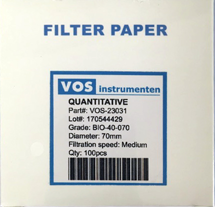 Rondfilter kwantitatief, graad 42, 70mm