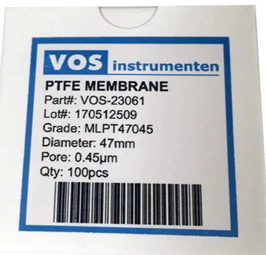 PTFE Membraanfilters VOS label