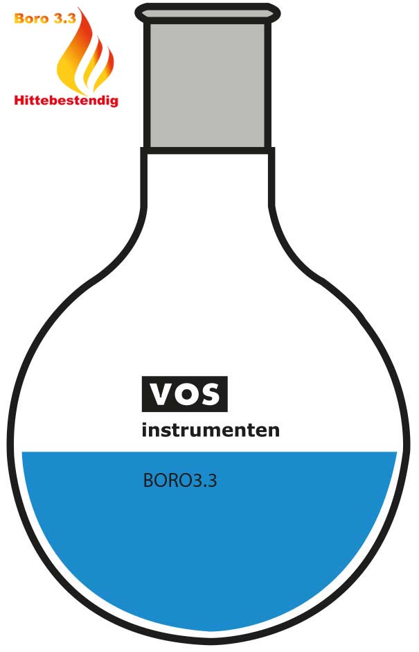 Rondbodemkolven met slijpstuk boro3.3VOS